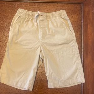 Khaki shorts stretchy waistband with drawstring